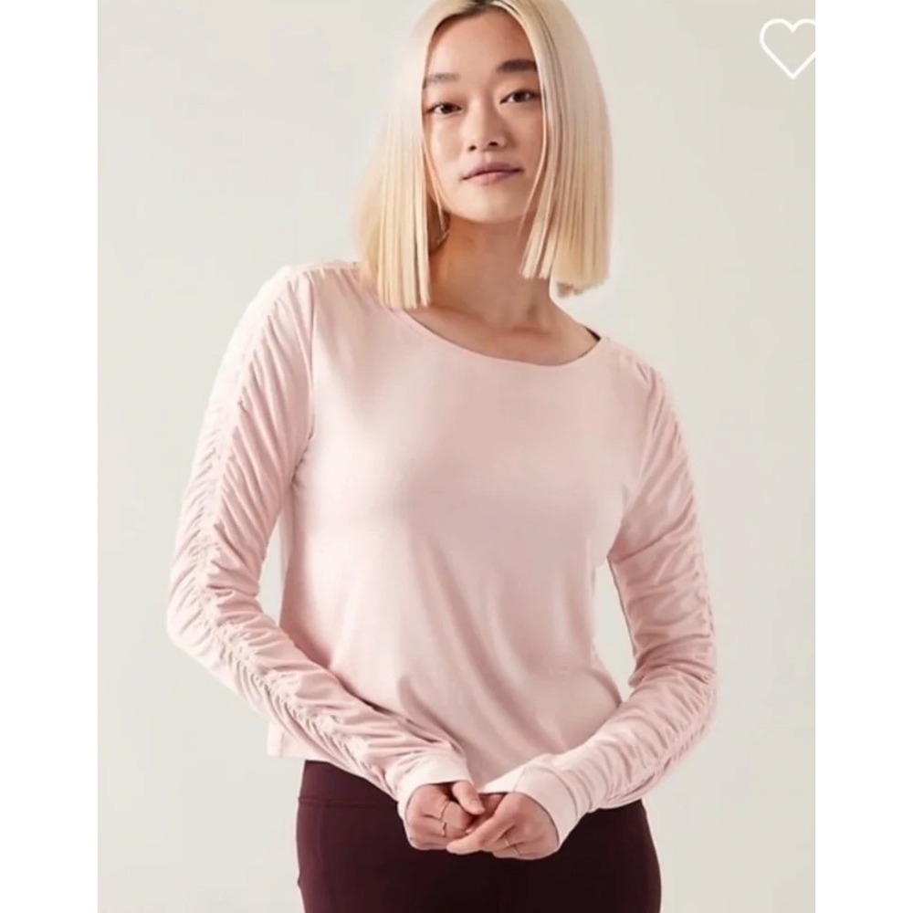 Athleta All Around Ruched Top Balletcore Feminine Long Sleeve M